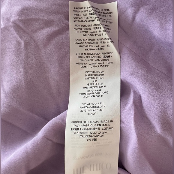 The Attico Fanny Off-Shoulder Sequin Dress Gown Long Sleeve Purple - Picture 9 of 12